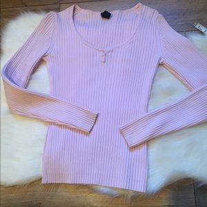 Gap pink sweater ribbed shirt top medium